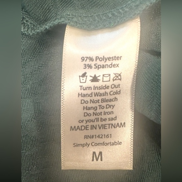 LuLaRoe Carly Swing Dress Size Medium Green Sparkle Short Sleeve Flowy Relaxed - Picture 6 of 9